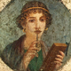 Fresco of Sappho from Pompeii, c. 50 CEE. Public domain.